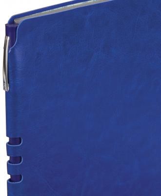 Бизнес-тетрадь BRAUBERG "NEBRASKA", А4-, 220x265 мм, кожзам, клетка, 96 листов, ручка, синий, 110958