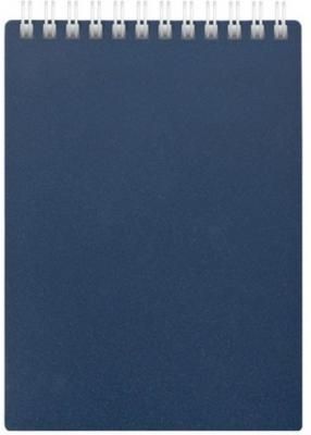 Блокнот А6, 80 листов, гребень, обложка пластик, HATBER, METALLIC-темно-синий, 110х145 мм, 80Б6В1гр_03411