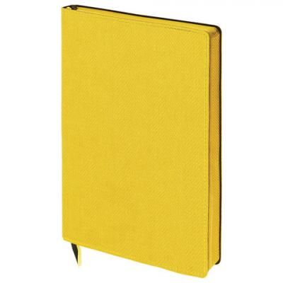 Бизнес-блокнот BRAUBERG "Tweed", А5 148x213 мм, под ткань, линия, 128 л., желтый, 110967