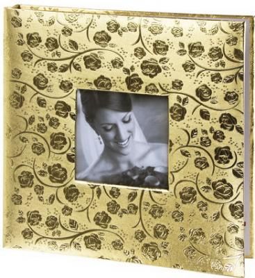 Фотоальбом BRAUBERG свадебный, 20 магнитных листов 30х32 см, под фактурную кожу, светло-золотистый