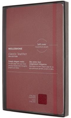Блокнот Moleskine LIMITED EDITION LEATHER LCLH31HF1BOX Large 130х210мм натур. кожа 192стр. линейка твердая обложка красный
