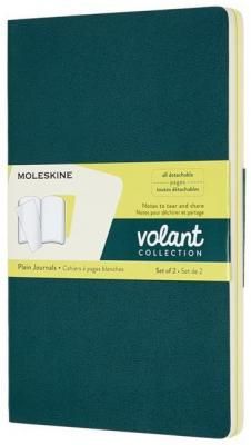 Блокнот Moleskine VOLANT QP723K31M20 Large 130х210мм 96стр. нелинованный мягкая обложка зеленый/желтый цитрон (2шт)