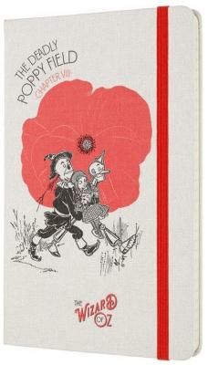 Блокнот Moleskine LIMITED EDITION WIZARD OF OZ LEWOZQP060PF Large 130х210мм обложка текстиль 240стр. линейка белый/красный Poppy Field