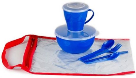 SOLARIS набор посуды на 1 персону «Походный» синий
