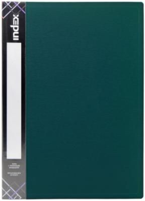 Папка с 80 файлами SATIN, форзац, ф.A4, 0,7мм, темно-зеленая