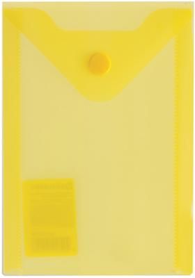Папка-конверт с кнопкой BRAUBERG, А6, 105х148 мм, 180 мкм, желтая, 227319