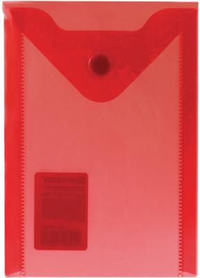 Папка-конверт с кнопкой BRAUBERG, А6, 105х148 мм, 180 мкм, красная, 227320
