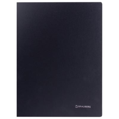 Папка с металлическим скоросшивателем BRAUBERG стандарт, черная, до 100 листов, 0,6 мм, 221634