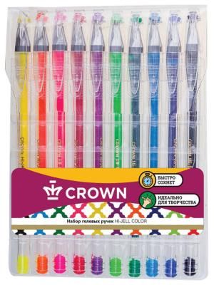 Набор гелевых ручек CROWN Hi-Jell Color 10 шт разноцветный 0.35 мм HJR-500SET/10