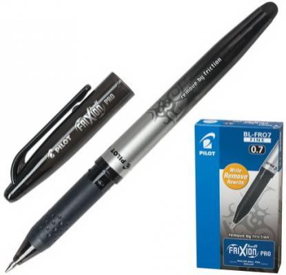 Ручка стираемая гелевая PILOT "Frixion Pro", корпус с печатью, узел 0,7 мм, линия 0,35 мм, черная, BL-FRO-7
