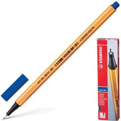 Ручка капиллярная STABILO "Point", СИНЯЯ, корпус оранжевый, линия письма 0,4 мм, 88/41