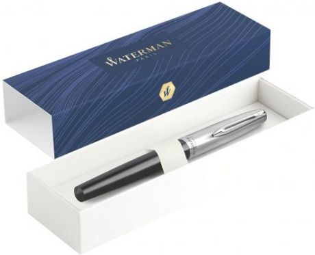 Ручка перьевая Waterman Embleme (2100375) Black CT F перо сталь нержавеющая подар.кор.