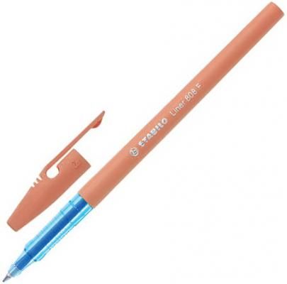 Ручка шариковая STABILO "Liner Pastel", СИНЯЯ, корпус персиковый, узел 0,7 мм, линия письма 0,3 мм, 808FP1041-3