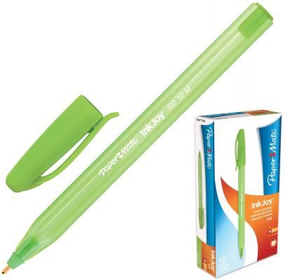 Ручка шариковая PAPER MATE "Inkjoy 100", корпус тонированный зеленый, узел 1,2 мм, линия 1 мм, зеленая, S0977350