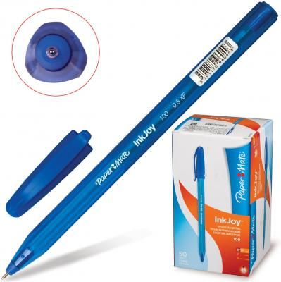 Ручка шариковая PAPER MATE "Inkjoy 100", корпус тонированный синий, узел 0,7 мм, линия 0,5 мм, синяя, S0960900