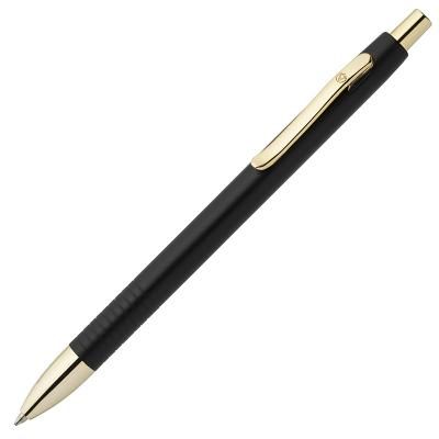 Ручка шариковая автоматическая, 1 (M) мм, синий цв. чернил, рифление, матовый, черный корп., алюминий, нет, FLAVIO FERRUCCI, SOLITO, блистер с е/п