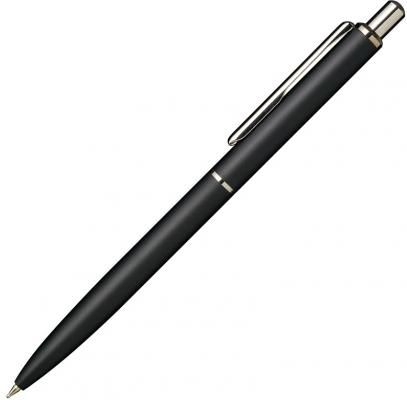Ручка шариковая автоматическая, 0,9 мм, синий цв. чернил, матовый, черный корп., металл, INDEX