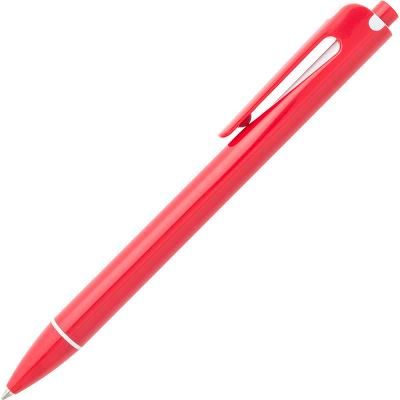 Ручка шариковая, автоматическая, красный корпус, белые детали
