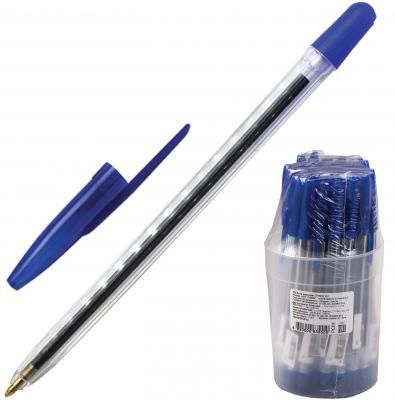 Ручка шариковая СТАММ "111", корпус прозрачный, узел 1,2 мм, линия письма 1 мм, синяя, РС01