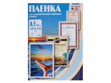 Пленка для ламинирования Office Kit, 75 мик, А3, 100 шт., глянцевая 303х426 (PLP10030)