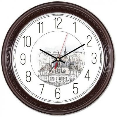 Часы настенные аналоговые Бюрократ WallC-R63P коричневый