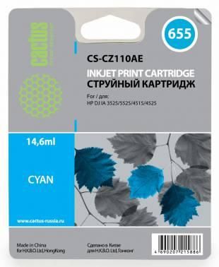 Картридж Cactus CS-CZ110AE №655 для HP DJ IA 3525/5525/4515/4525 голубой