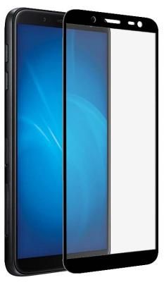 Закаленное стекло с цветной рамкой (fullscreen) для Samsung Galaxy J8 (2018) DF sColor-52 (black)