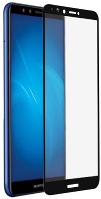Закаленное стекло с цветной рамкой (fullscreen) для Huawei Y9 (2018) DF hwColor-42 (black)
