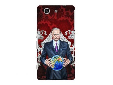 Чехол Deppa Art Case и защитная пленка для Sony Xperia Z3 Compact, Person_Путин карта мира,