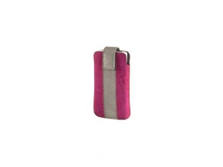 Чехол Hama Chic Case универсальный застежка замша/кожа розовый/серый H-109344