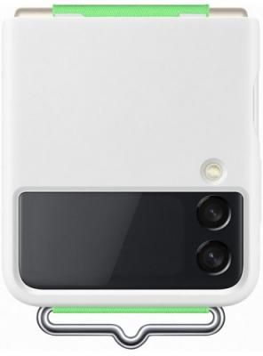 Чехол (клип-кейс) Samsung для Samsung Galaxy Z Flip3 Silicone Cover with Strap белый (EF-GF711TWEGRU)