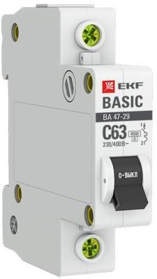 Автомат EKF mcb4729-1-10C 1п c 10а ва 47-29 4.5ка basic