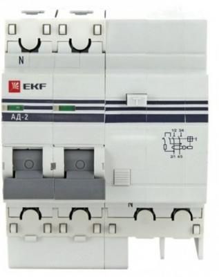 EKF DA2-16-30-pro Дифференциальный автомат АД-2 16А/30мА (хар. C, AC, электронный, защита 270В) 4,5кА EKF PROxima