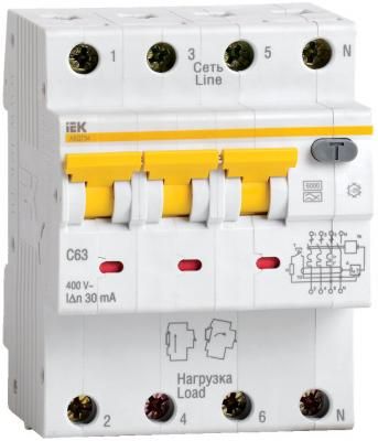Выключатель автоматический дифференциального тока ИЭК 4п 10А/30мА С АВДТ 34 MAD22-6-010-C-30