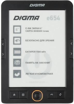 Электронная книга Digma E654 6" E-Ink Carta 800x600 600MHz/4Gb/microSDHC графит [1066710]