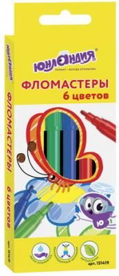 Фломастеры ЮНЛАНДИЯ 6 цветов, "ЭКЗОТИКА", вентилируемый колпачок, картон, 151419