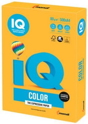 Бумага IQ color, А4, 80 г/м2, 500 л., неон, оранжевая, NEOOR