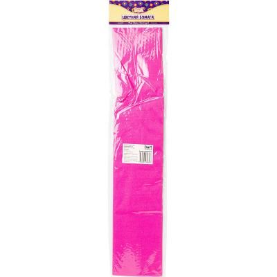 Бумага цветная, крепированная, рулон 250 х 50 см, розовая