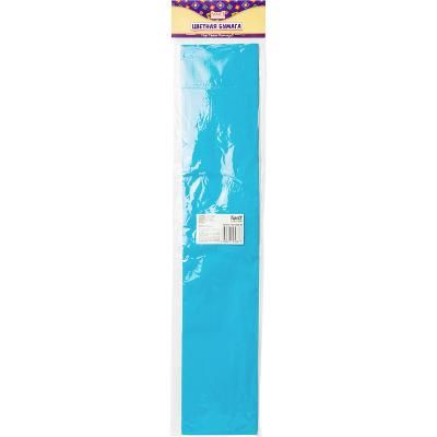 Бумага цветная, крепированная, рулон 250 х 50 см, голубая