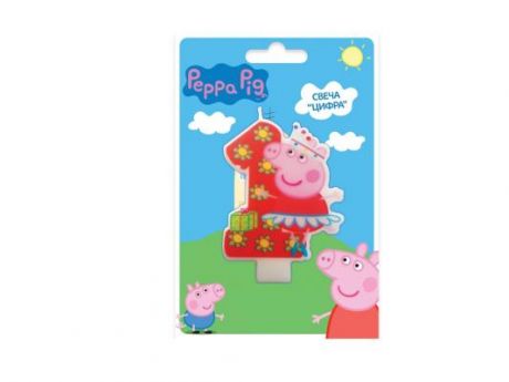 Свеча Peppa Pig "Цифра 1" 8 см 1 шт 29733