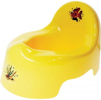 Горшок детский пластиковый, со спинкой, 22х25х34 см, цвет желтый / бежевый "Лис", IDEA, М 2595