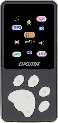 1132617 Плеер Hi-Fi Flash Digma S4 8Gb черный/серый/1.8"/FM/microSDHC