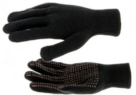 Перчатки СИБРТЕХ 68661 трикотажные акрил пвх гель протектор чёрны оверлок россия