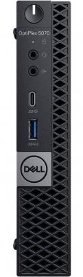 ПК Dell Optiplex 5070 Micro i7 9700T (2)/8Gb/1Tb 7.2k/SSD256Gb/UHDG 630/Windows 10 Professional 64/GbitEth/WiFi/BT/90W/клавиатура/мышь/черный