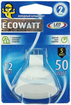 Лампа светодиодная ECOWATT MR16 12В 3.2(35)W 4000K GU5.3 холодный белый свет