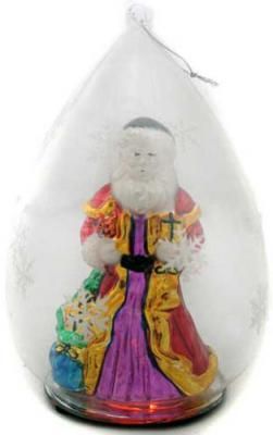 Елочные украшения Winter Wings Подвеска с Дедом Морозом, светящаяся прозрачный 14*21 см 1 шт стекло N07306