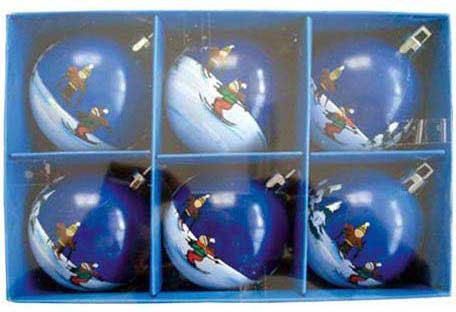 Набор шаров Winter Wings Лыжник, с ручной росписью цвет в ассортименте 6 см 6 шт N06444