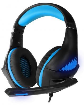 Игровая гарнитура проводная Crown CMGH-2101 черный синий