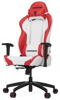 Игровое кресло Vertagear SL2000 бело-красное (ПВХ-кожа, регулируемый угол наклона, механизм качания)