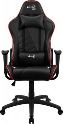 Кресло для геймера Aerocool AC110 AIR Black Red , черно-красное, до 150 кг, ШxДxВ : 69x70x121-131см, газлифт класс 4 до 100 мм, механизм "Бабочка"
